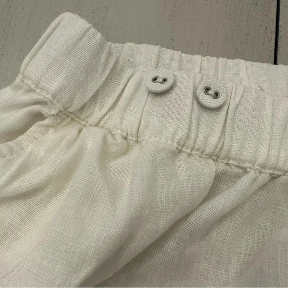 J. Crew Women's Ivory 100% Linen Pull-On Shorts with Pockets Size 1X GUC - Picture 3 of 7